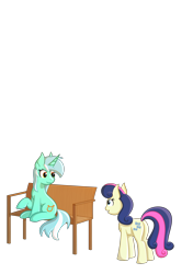 Size: 2330x3307 | Tagged: safe, artist:dyonys, bon bon, lyra heartstrings, sweetie drops, earth pony, pony, unicorn, bench, simple background, sitting, transparent background