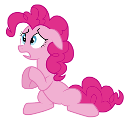 Size: 4000x4000 | Tagged: safe, artist:thardusi, pinkie pie, earth pony, pony, a friend in deed, female, mare, simple background, solo, spread legs, spreading, transparent background, vector, vector trace
