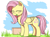 Size: 2600x1938 | Tagged: safe, artist:j24262756, fluttershy, pegasus, pony, atg 2017, cute, eating, eyes closed, female, grass, grazing, horses doing horse things, mare, newbie artist training grounds, shyabetes, smiling, solo