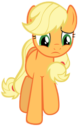 Size: 7000x11300 | Tagged: safe, artist:tardifice, applejack, earth pony, pony, hearthbreakers, absurd resolution, missing accessory, sad, simple background, solo, transparent background, vector