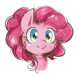 Size: 600x596 | Tagged: safe, artist:grimbloody, pinkie pie, pony, bust, cute, diapinkes, female, mare, simple background, smiling, solo, white background