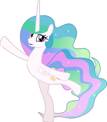 Size: 5717x6508 | Tagged: safe, artist:jhayarr23, edit, editor:slayerbvc, princess celestia, alicorn, pony, horse play, absurd resolution, accessory-less edit, barehoof, charades, cute, cutelestia, female, mare, missing accessory, sillestia, silly, silly pony, simple background, solo, standing, standing on one leg, transparent background, vector, vector edit