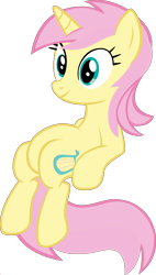 Size: 1920x3382 | Tagged: safe, fluttershy, lyra heartstrings, oc, oc only, oc:lyshy, pony, unicorn, female, mare, meme, palette swap, ponyar fusion, race swap, recolor, simple background, sitting, sitting lyra, solo, transparent background