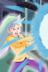 Size: 730x1095 | Tagged: safe, artist:gonzalossj3, princess celestia, principal celestia, equestria girls, akira toriyama, anime, dragon ball, dragon ball gt, dragon ball super, dragon ball z, kamehameha, style emulation