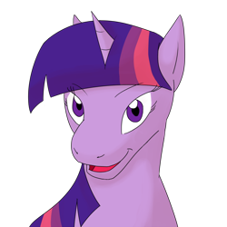 Size: 800x800 | Tagged: safe, artist:kourabiedes, derpibooru import, twilight sparkle, pony, unicorn, female, mare, multicolored mane, purple coat, solo