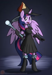 Size: 1400x2000 | Tagged: safe, artist:xain-russell, derpibooru import, twilight sparkle, twilight sparkle (alicorn), alicorn, anthro, black mage, bravely default, cosplay, solo