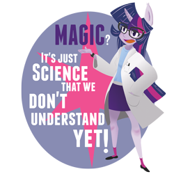 Size: 1000x1000 | Tagged: safe, artist:lima-hibiki, derpibooru import, sci-twi, twilight sparkle, anthro, clothes, glasses, human facial structure, lab coat, magic, science, solo