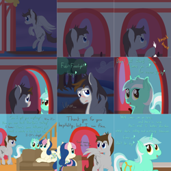 Size: 3844x3844 | Tagged: safe, artist:phoenixswift, bon bon, lyra heartstrings, sweetie drops, oc, oc:fuselight, pegasus, pony, ask fuselight, male, stallion