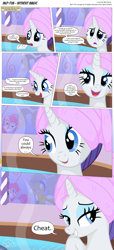 Size: 3300x7256 | Tagged: safe, artist:perfectblue97, pinkie pie, rarity, earth pony, pony, unicorn, comic:without magic, absurd resolution, comic, fart, fart noise, onomatopoeia, royal guard, sound effects, spa, towel