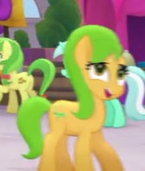 Size: 229x271 | Tagged: safe, screencap, apple fritter, lyra heartstrings, earth pony, pony, my little pony: the movie, apple family member, background pony, cropped, female, mare, needs more jpeg, solo focus, unnamed pony