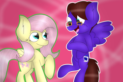 Size: 1280x853 | Tagged: safe, fluttershy, oc, oc:feather data, pegasus, pony, canon x oc