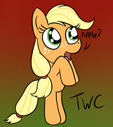 Size: 960x1080 | Tagged: safe, artist:tellywebcartoons, applejack, earth pony, pony, 30 minute art challenge, filly, filly applejack