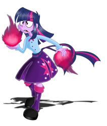 Size: 2713x3193 | Tagged: safe, artist:zerogravitybadger, derpibooru import, twilight sparkle, twilight sparkle (alicorn), alicorn, equestria girls, fire, magic, pyromancy, solo