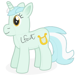 Size: 2700x2650 | Tagged: safe, artist:devfield, lyra heartstrings, pony, unicorn, autograph, female, lauren faust, lyra plushie, plothole plush lyra, plushie, simple background, solo, stitching, transparent background, two toned mane, two toned tail, vector