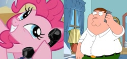 Size: 625x290 | Tagged: safe, pinkie pie, pony, exploitable meme, family guy, glasses, meme, peter griffin, phone