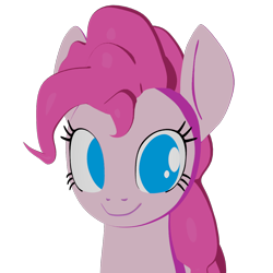 Size: 1080x1080 | Tagged: safe, artist:galawaille, pinkie pie, earth pony, pony, 3d, blender, bust, cel shading, no pupils, portrait, simple background, smiling, solo, transparent background