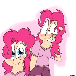 Size: 1200x1200 | Tagged: safe, artist:kdbrony, pinkie pie, human, blushing, cute, humanized