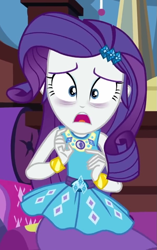 Size: 591x942 | Tagged: safe, screencap, rarity, equestria girls, equestria girls series, holidays unwrapped, spoiler:eqg series (season 2), bags under eyes, blizzard or bust, cropped, solo
