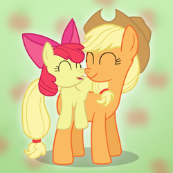 Size: 4896x4896 | Tagged: safe, artist:fluttershy_z, apple bloom, applejack, earth pony, pony, absurd resolution, eyes closed, newbie artist training grounds, open mouth, ponies riding ponies, sisters