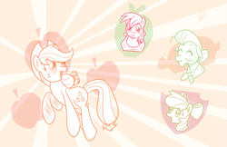 Size: 1545x1000 | Tagged: safe, artist:ladyanidraws, apple bloom, applejack, big macintosh, granny smith, earth pony, pony, cutie mark, female, filly, male, stallion, the cmc's cutie marks