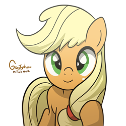 Size: 3000x3000 | Tagged: safe, artist:graytyphoon, applejack, earth pony, pony, hatless, missing accessory, simple background, solo, white background