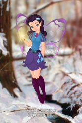 Size: 400x600 | Tagged: safe, artist:azaleasdolls, artist:user15432, rarity, human, equestria girls, barely eqg related, bracelet, clothes, crossover, disney, element of generosity, fairy, fairy wings, fairyized, hairpin, jewelry, magic, magic aura, necklace, pixie scene maker, shoes, wings