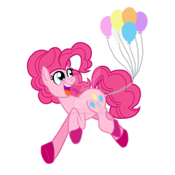 Size: 1024x1024 | Tagged: safe, artist:thejonwalter, pinkie pie, earth pony, pony, balloon, female, mare, simple background, solo, transparent background, watermark