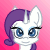 Size: 50x50 | Tagged: safe, alternate version, artist:auroraswirls, rarity, pony, unicorn, animated, bouncing, bust, gif, gradient background, pixel art, smiling, solo