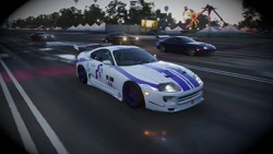 Size: 642x361 | Tagged: safe, artist:saturncarartz, rarity, pony, unicorn, 3d, car, forza horizon 4, itasha, toyota, toyota supra