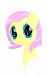 Size: 811x1262 | Tagged: safe, artist:princess-lunestia, fluttershy, pegasus, pony, alternate hairstyle, bust, female, looking at you, mare, short hair, short mane, simple background, smiling, solo, white background, wide eyes