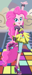 Size: 244x578 | Tagged: safe, artist:unicornsmile, pinkie pie, dance magic, equestria girls, spoiler:eqg specials, clothes, female, open mouth, raised leg, solo, starsue