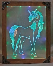 Size: 1825x2235 | Tagged: safe, artist:ashenonedreamer, artist:dementra369, lyra heartstrings, pony, unicorn, craft, crossed hooves, female, for sale, looking at you, mare, nightlight, solo, story included