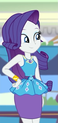 Size: 299x630 | Tagged: safe, screencap, rarity, better together, equestria girls, holidays unwrapped, canterlot mall, clothes, cropped, dashing through the mall, geode of shielding, magical geodes, skirt, smiling