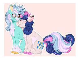 Size: 1368x1024 | Tagged: safe, artist:wanderingpegasus, bon bon, lyra heartstrings, sweetie drops, classical unicorn, earth pony, pony, unicorn, the big mac question, adorabon, blushing, cheek fluff, chest fluff, cloven hooves, cute, digital art, ear fluff, female, intertwined tails, leonine tail, lesbian, lyrabetes, lyrabon, mare, one eye closed, pale belly, shipping, socks (coat marking), tail, unshorn fetlocks