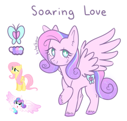 Size: 925x879 | Tagged: safe, artist:koteikow, fluttershy, princess flurry heart, color palette, cutie mark, fusion