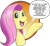 Size: 1347x1226 | Tagged: safe, artist:marukomuru, fluttershy, earth pony, pegasus, pony, bad advice fluttershy, blue eyes, crossing the memes, dialogue, exploitable meme, female, looking at you, mare, meme, mesothelioma, open mouth, pink mane, raised hoof, raised leg, redraw, simple background, smiling, solo, speech bubble, talking to viewer, transparent background, underhoof, yellow coat