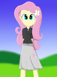 Size: 1280x1707 | Tagged: safe, artist:phantomshadow051, fluttershy, equestria girls, looking at you, solo