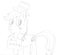 Size: 1773x1661 | Tagged: safe, artist:2shyshy, applejack, earth pony, pony, blatant lies, liar face, liarjack, newbie artist training grounds, scrunchy face, seems legit, solo