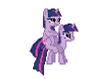 Size: 212x158 | Tagged: safe, derpibooru import, twilight sparkle, twilight sparkle (alicorn), alicorn, pony, desktop ponies, female, mare, ponies riding ponies, simple background, transparent background, twilight stackle