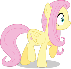 Size: 4220x4070 | Tagged: safe, artist:tomfraggle, fluttershy, pegasus, pony, absurd resolution, female, mare, simple background, solo, surprised, transparent background, vector