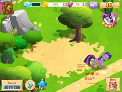 Size: 1024x768 | Tagged: safe, derpibooru import, screencap, twilight sparkle, gameloft, golden horseshoes