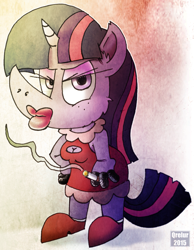 Size: 991x1280 | Tagged: safe, artist:qluvic, derpibooru import, twilight sparkle, anthro, cigarette, smoking, solo