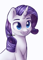 Size: 710x1005 | Tagged: safe, artist:filypaws, rarity, pony, unicorn, cute, female, mare, raribetes, simple background, smiling, solo, white background