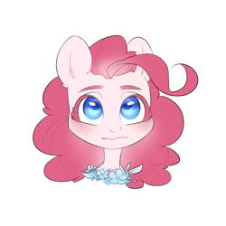 Size: 3000x3000 | Tagged: safe, artist:aphphphphp, pinkie pie, earth pony, pony, bust, female, mare, portrait, simple background, solo, white background