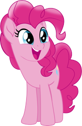 Size: 1218x1873 | Tagged: safe, artist:frownfactory, pinkie pie, earth pony, pony, my little pony: the movie, .svg available, happy, open mouth, ponk, simple background, solo, svg, transparent background, vector