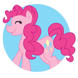 Size: 500x500 | Tagged: safe, artist:pansyseed, pinkie pie, pony, eyes closed, happy, simple background, smiling, solo, transparent background