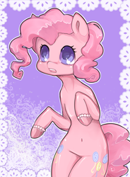 Size: 2100x2856 | Tagged: safe, artist:misukitty, pinkie pie, earth pony, pony, semi-anthro, hooves, pearl, solo