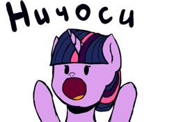 Size: 604x424 | Tagged: safe, derpibooru import, twilight sparkle, meme, nichosi, open mouth, russian, solo, surprised, text