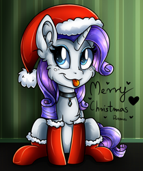 Size: 1802x2151 | Tagged: safe, artist:deraniel, rarity, pony, unicorn, accessories, christmas, clothes, cute, fluffy, hat, holiday, socks, solo