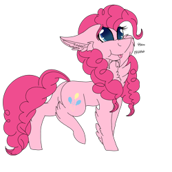 Size: 2560x2560 | Tagged: safe, artist:brokensilence, pinkie pie, earth pony, pony, cute, diapinkes, digital art, fluffy, mlem, pfft, raised leg, raspberry, scrunchy face, solo, tongue out